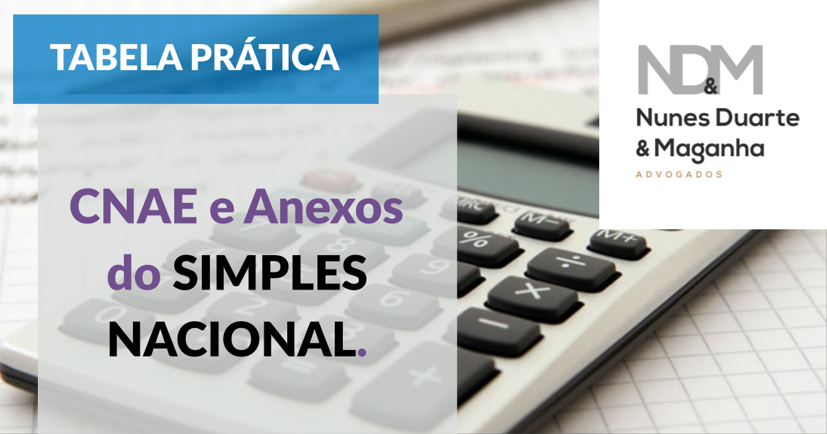 [Tabela Prática] CNAE e Anexos do Simples Nacional